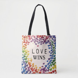 Bolsa Tote Orgulho LGBTQ Gay Love ganha Al Rainbow Heart