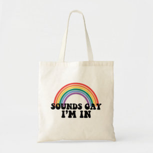 Bolsa Tote Orgulho Sons LGBT Gay Estou no Gay Rainbow