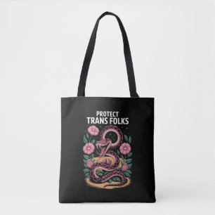 Bolsa Tote Orgulho Trans Retro Direito Trans Proteger Pessoas