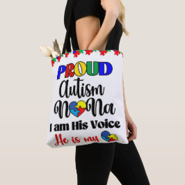 Bolsa Tote Orgulhoso Autism Nana Comprando o saco