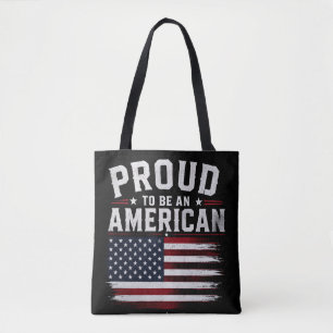 Bolsa Tote Orgulhoso por Ser um Americano Bandeira dos EUA Pa