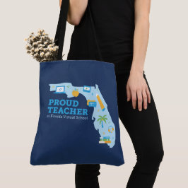 Bolsa Tote Orgulhoso Professor FLVS, Azul Marinho