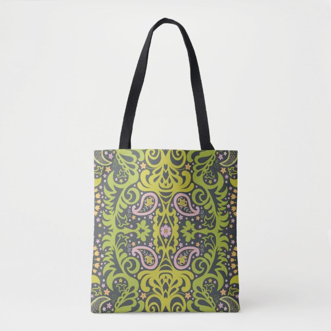 Bolsa Tote Oriental Bliss: Paisley Floral Pattern (Frente)