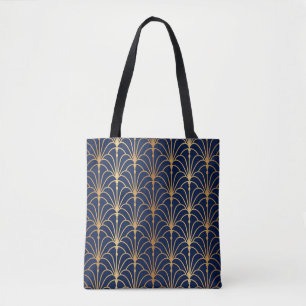 Bolsa Tote Oriental Elegance: Padrão do ventilador do Ouro