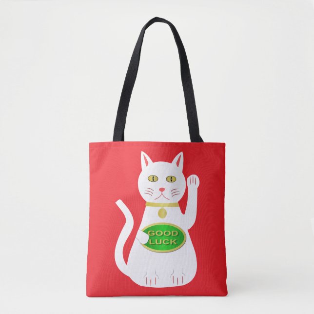 Bolsa Tote Oriental Lucky Cat Double Sided Impressão (Frente)