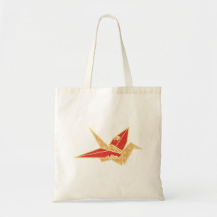 Bolsa Tote Origami Crane(Tsuru) Red Yellow