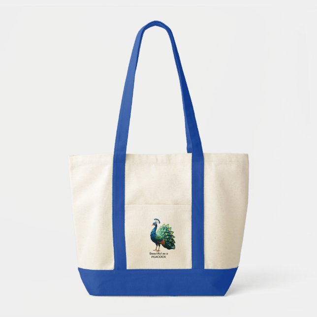 Bolsa Tote Origami Peacock T-shirt women's (Frente)