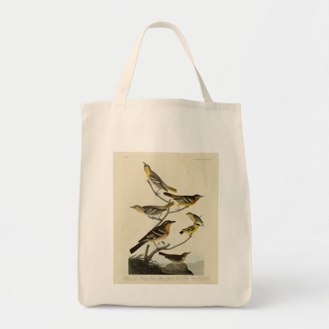 Bolsa Tote Orioles, arbustos, das Aves da América de Audubon (Frente)