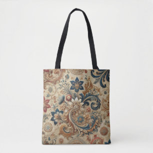 Bolsa Tote Ornamentado Vintage Floral Brocade Padrão 2