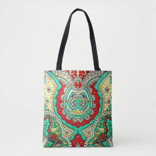 Bolsa Tote Ornamento arabesco neon: estilo 80.