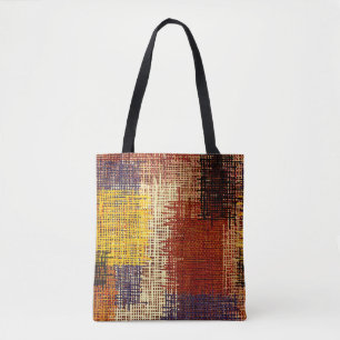 Bolsa Tote ornamento de bordados, linhas coloridas, estilo bo