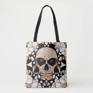 Bolsa Tote Ornamento Decorativo Tribal   Arte craniana maia