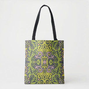 Bolsa Tote ornamento paisley oriental; flo decorativo sem cos