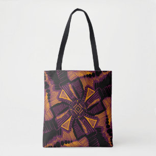 Bolsa Tote Ornamento quadrado universal brilhante. Linhas, ma