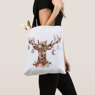 Bolsa Tote Ornamentos de Antler, Reindeer de Natal Russo