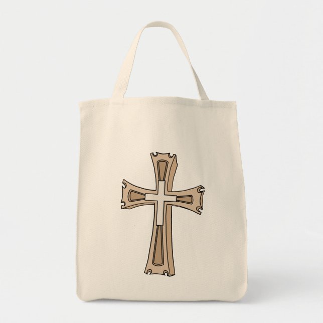 Bolsa Tote Ornate Cross Crest (Frente)