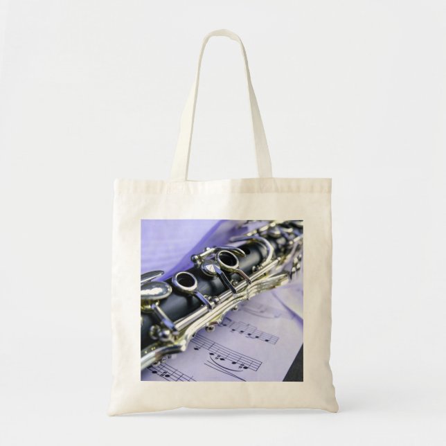 Bolsa Tote Orquestra de Bandas de Música Clarinet Sheet (Frente)