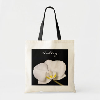 Bolsa Tote Orquídea branca no preto