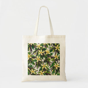 Bolsa Tote Orquídea de Baunilha e Botânica de Vagem de Baunil