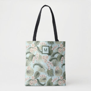 Bolsa Tote Orquídea Floral do Jardim Tropical e Padrão Palm