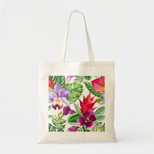 Bolsa Tote Orquídea havaiana flores tote saco (Frente)