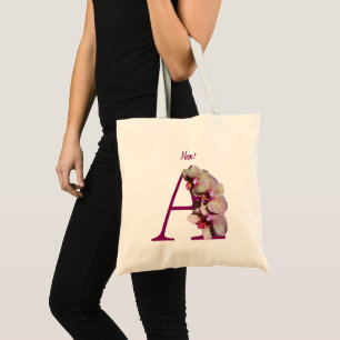 Bolsa Tote Orquídea Monograma Inicial A Elegante Personalizad