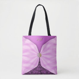 Bolsa Tote Orquídea Rosa Jóia Têxtil Ilusão Tot Monogramada