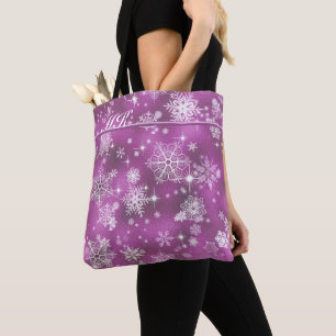 Bolsa Tote Orquídea Rosa Prettiest Snowflakes ID846