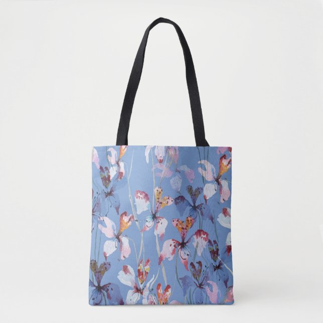Bolsa Tote Orquídea Selvagem Elegância: Luxo Aquarela (Frente)