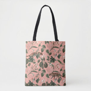 Bolsa Tote Orquídea tropical, borboletas: aquarela exótica.