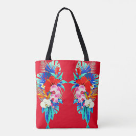 Bolsa Tote Orquídea tropical e palmeiras folhas florais do Ha