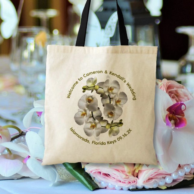 Bolsa Tote Orquídeas Brancas Bem-Vindo (Criador carregado)