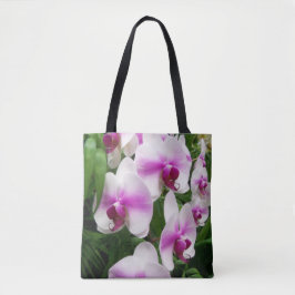 Bolsa Tote Orquídeas cor-de-rosa e brancas impressionantes po