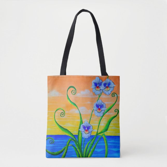 Bolsa Tote Orquídeas do Oceano Sol (Frente)