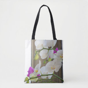 Bolsa Tote Orquídeas em um saco de toques completamente impr