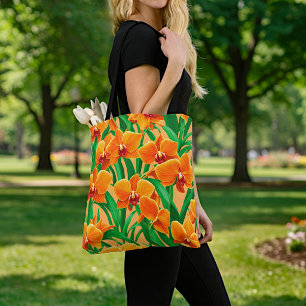 Bolsa Tote Orquídeas Laranja