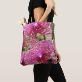 Bolsa Tote Orquídeas Phalaenopsis Manchadas de Rosa Floral