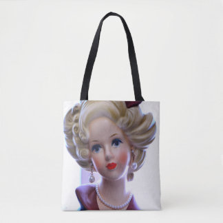 Bolsa Tote Os anos 60 retros da senhora do vaso grande da