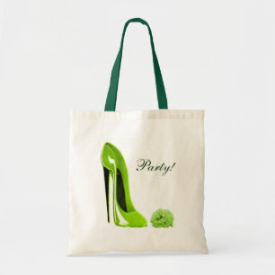 Bolsa Tote Os calçados do estilete do verde limão e