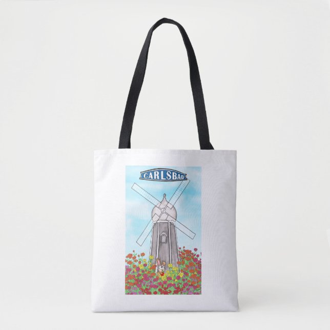 Bolsa Tote Os Campos de Flores de Carlsbad Califórnia (Frente)