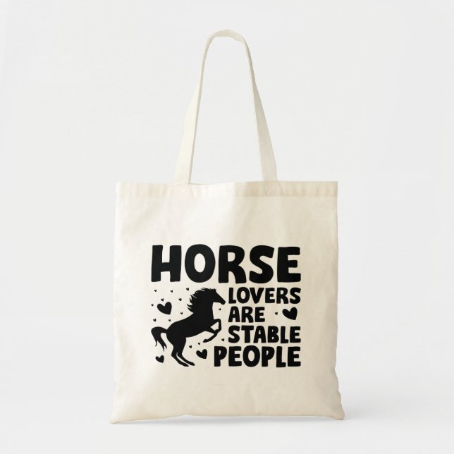Bolsa Tote Os Cavalos São Pessoas Estáveis (Frente)