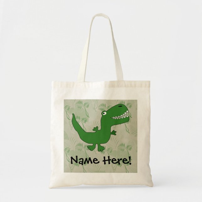 Bolsa Tote Os desenhos animados do dinossauro de Rex do (Frente)