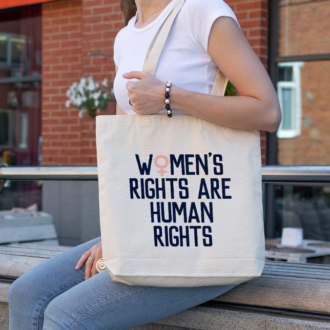 Bolsa Tote "Os Direitos das Mulheres são Direitos Humanos" Fe (Criador carregado)