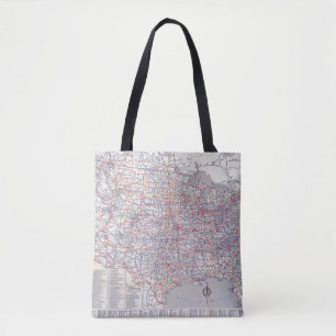 Bolsa Tote Os Estados Unidos do mapa de estradas