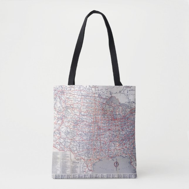 Bolsa Tote Os Estados Unidos do mapa de estradas (Frente)