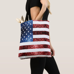 Bolsa Tote Os EUA embandeiram brilhos dos sparkles do