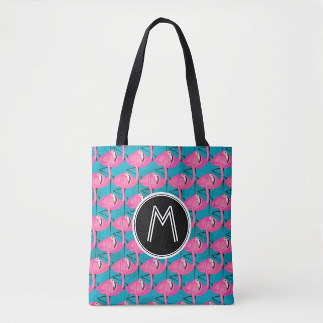 Bolsa Tote Os flamingos de néon | adicionam sua inicial (Frente)
