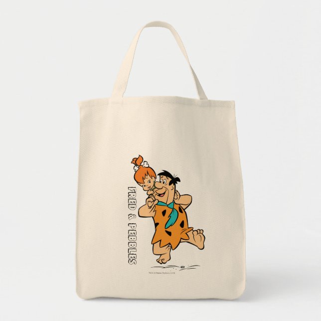 Bolsa Tote Os Flintstones | Fred & Pebbles Flintstone (Frente)