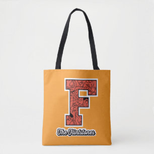 Bolsa Tote Os Flintstones   Monograma de estilo colegial