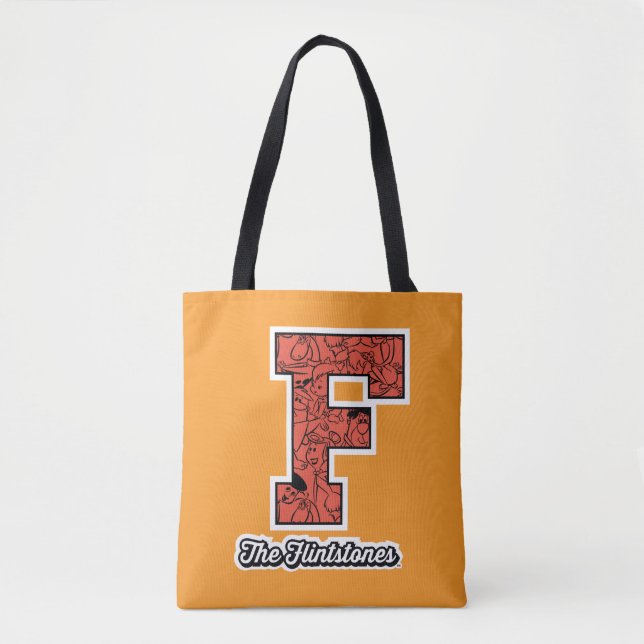 Bolsa Tote Os Flintstones | Monograma de estilo colegial (Frente)